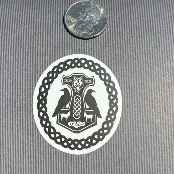 Viking Symbol Old Norse God Masculine Warrior Celtic Art Single Sticker - Picture 3 of 4